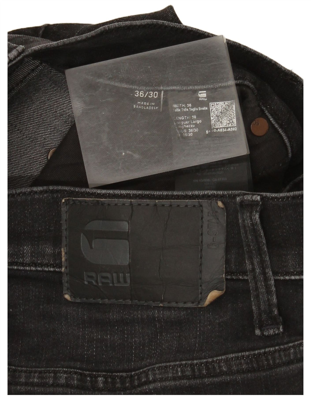 G-Star Herren Slim Jeans W36 L30 Schwarze Baumwolle