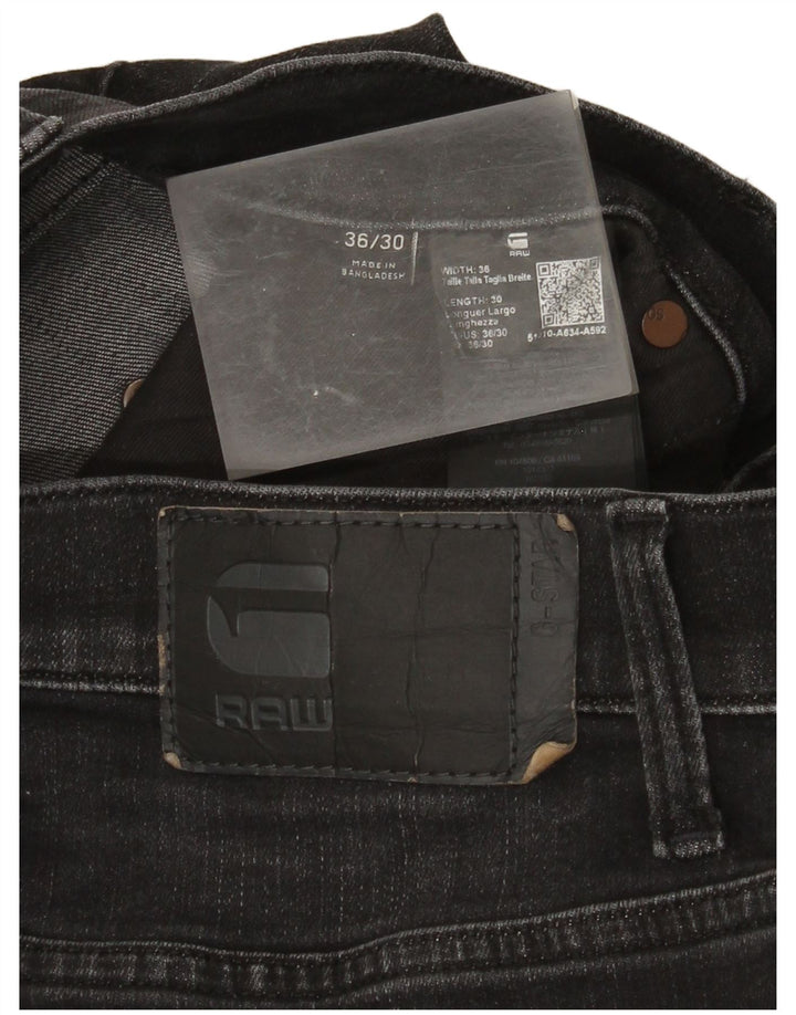G-Star Herren Slim Jeans W36 L30 Schwarze Baumwolle
