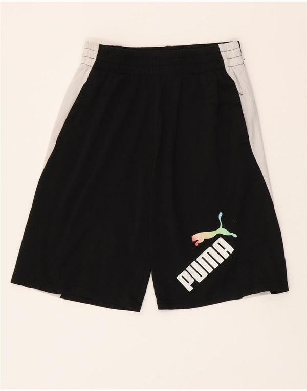Puma Sportshorts für Jungen, 14–15 Jahre, Größe L, Schwarz, Colourblock-Polyester