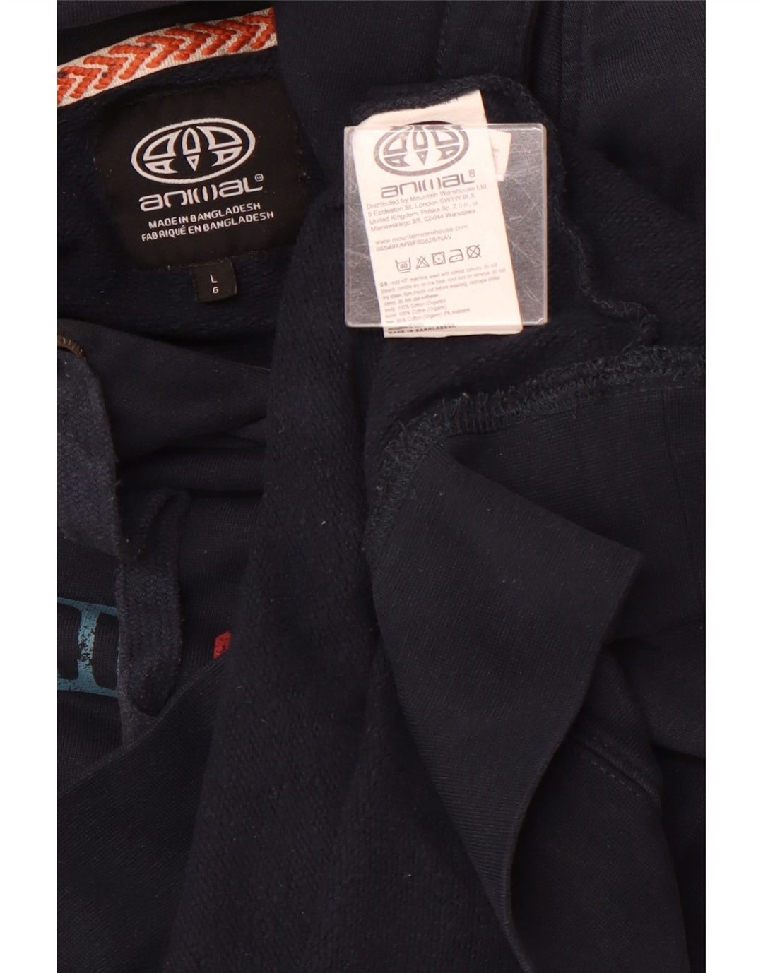 ANIMAL Herren-Kapuzenpullover mit Grafik, groß, marineblau, Baumwolle