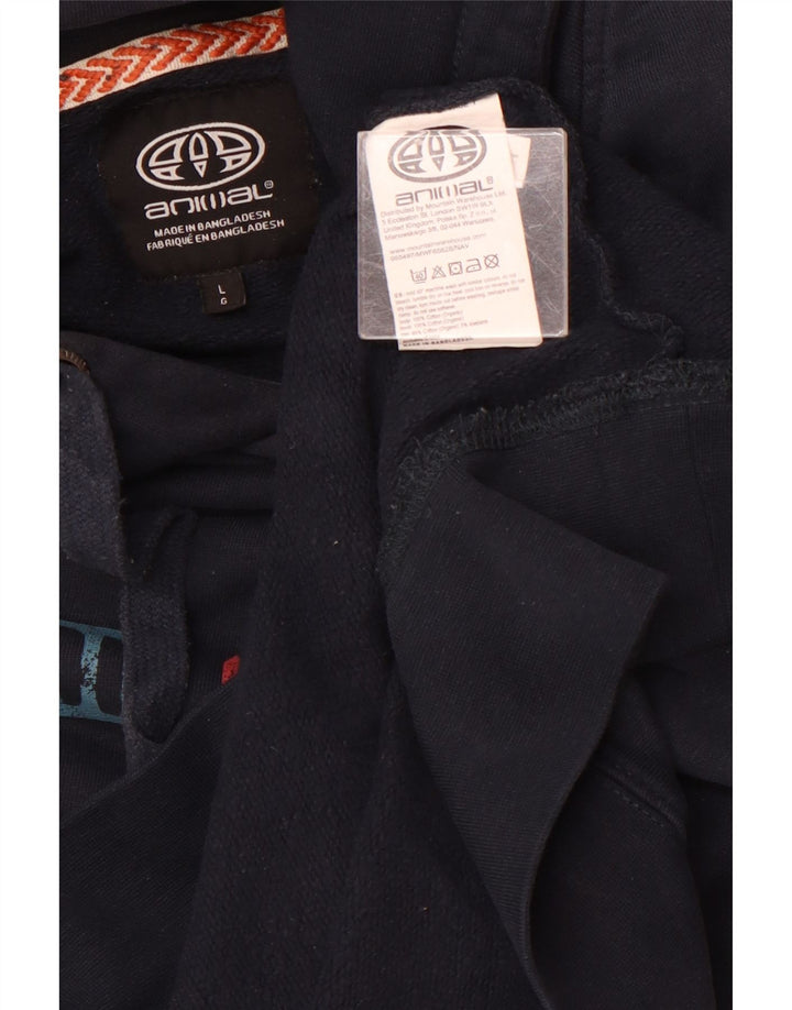 ANIMAL Herren-Kapuzenpullover mit Grafik, groß, marineblau, Baumwolle