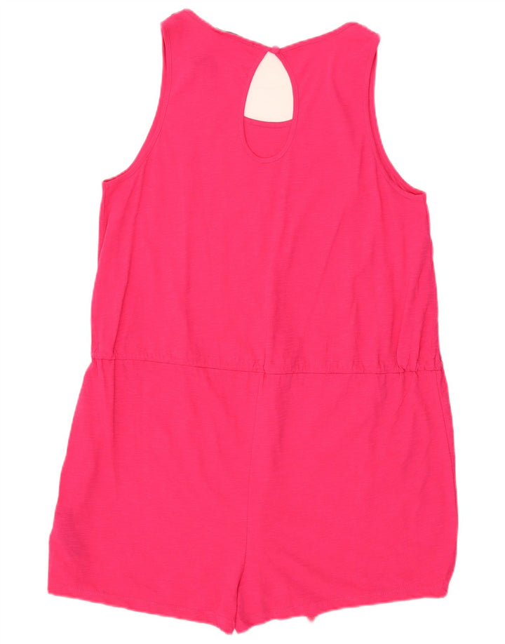 Marks & Spencer Damen Ärmelloser Playsuit UK 14 Mittelrosa Baumwolle