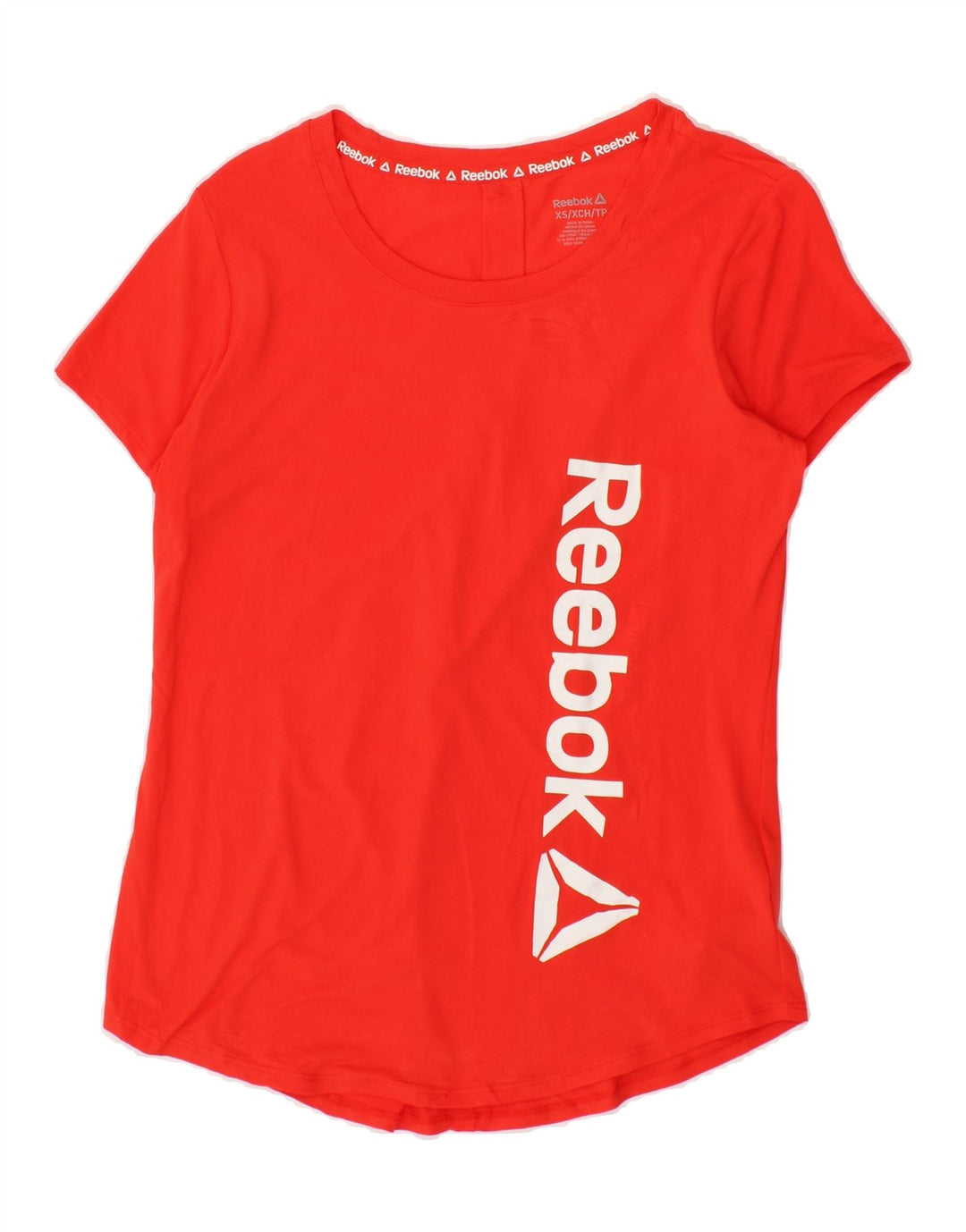 REEBOK Womens Graphic T-Shirt Top UK 6 XS Red Polyester Vintage Reebok and Second-Hand Reebok from Messina Hembry 