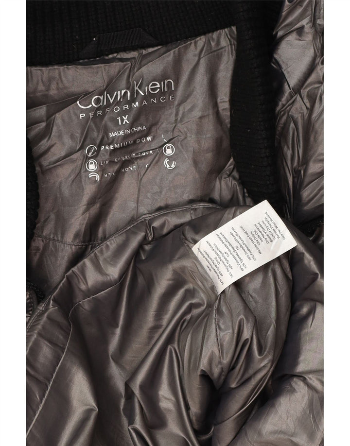 Calvin Klein Damen Übergroße wattierte Jacke UK 18 XL Grau Polyester