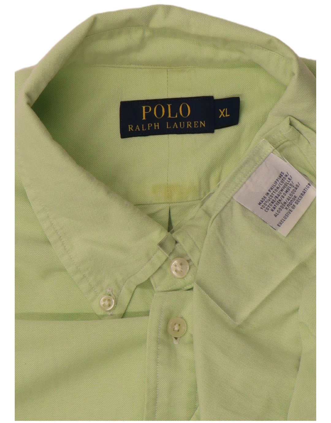 POLO RALPH LAUREN Herrenhemd XL Grüne Baumwolle
