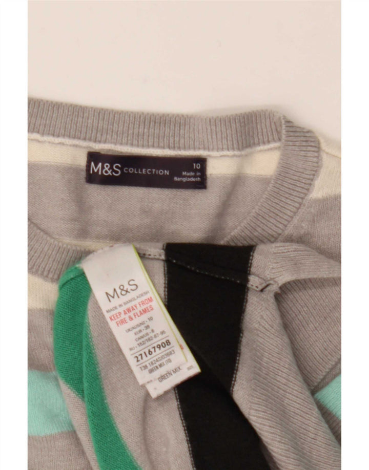 Marks & Spencer Damen-Pullover mit Rundhalsausschnitt, Gr. 10, Größe S, mehrfarbig