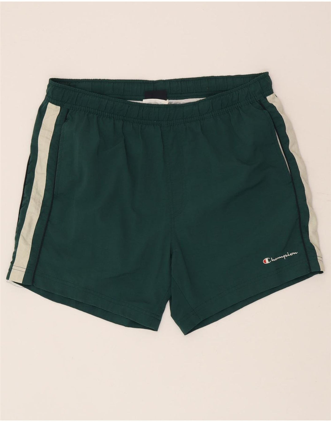 Champion Herren-Badeshorts XL, grünes Colourblock-Polyamid