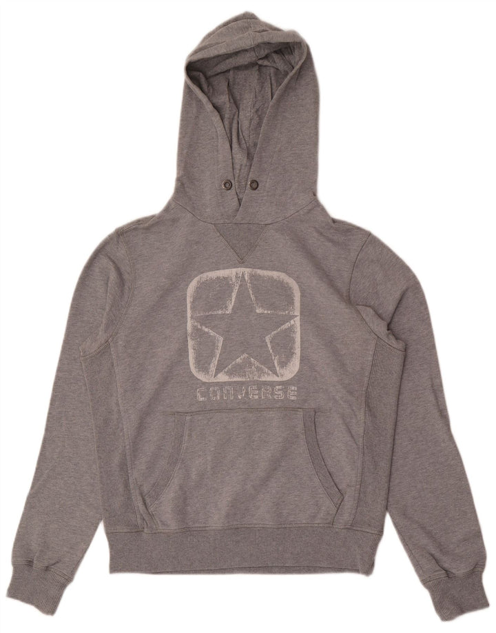 Converse Herren-Kapuzenpullover mit Grafik, Größe S, Grau, Baumwolle