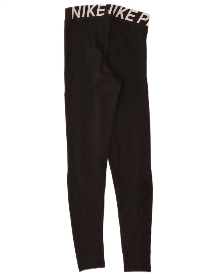 Nike Womens Graphic Leggings UK 10 Small Schwarz Polyester