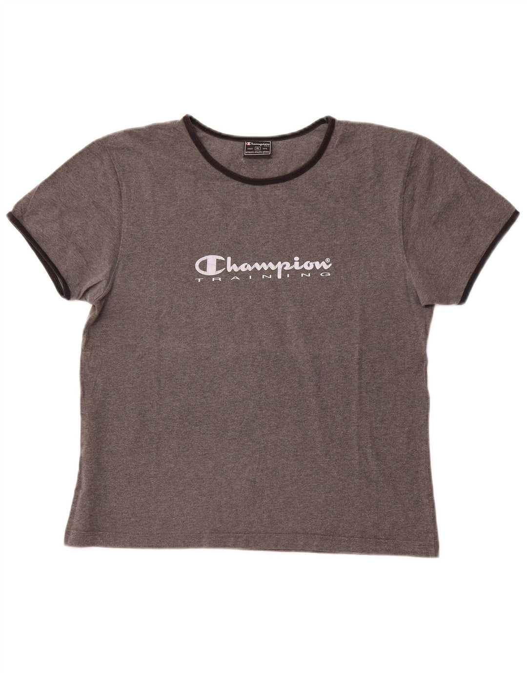 CHAMPION Damen Grafik-T-Shirt-Oberteil UK 18 XL Graue Baumwolle