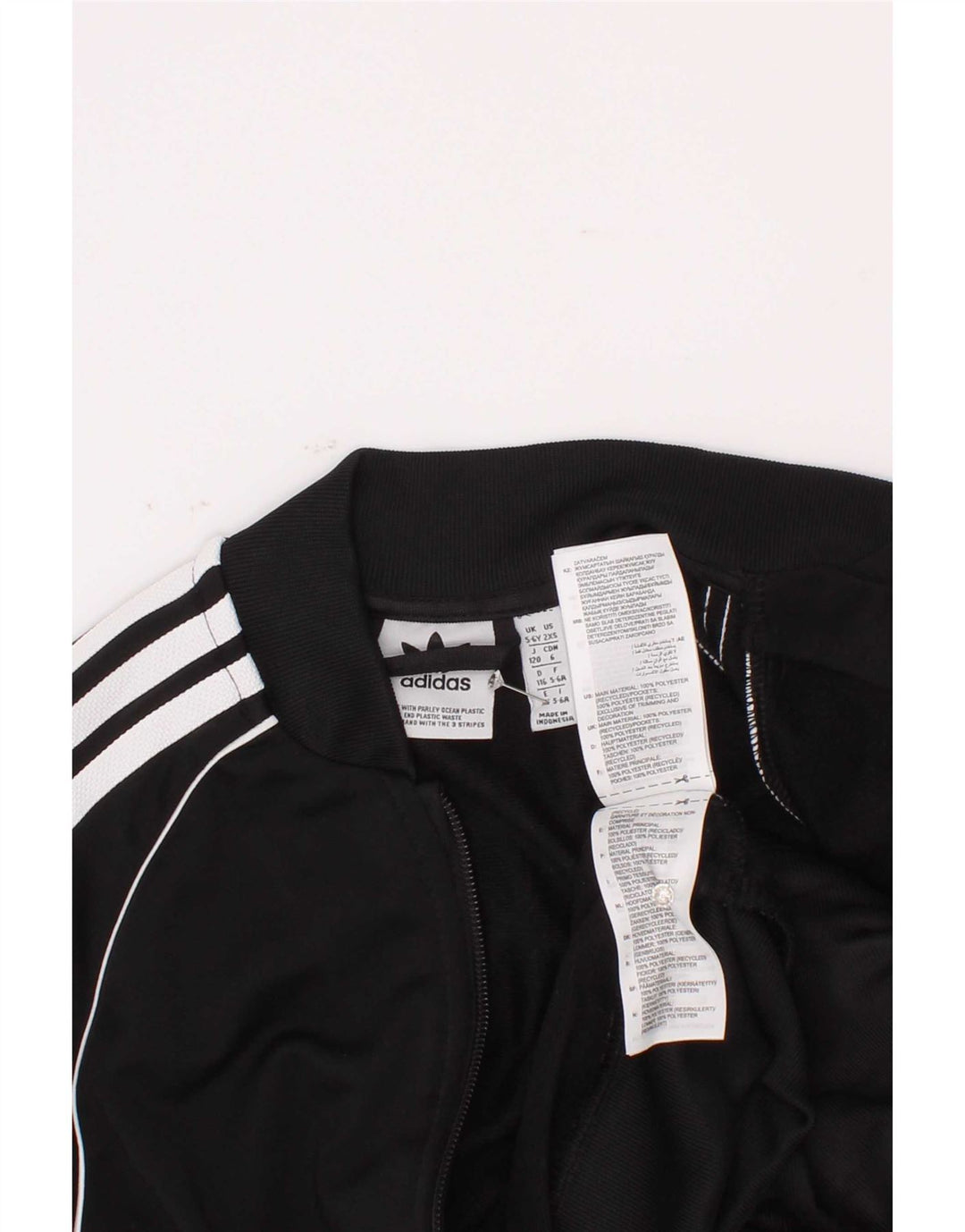 Adidas Mädchen-Trainingsanzug-Top-Jacke, 5–6 Jahre, schwarzes Polyester