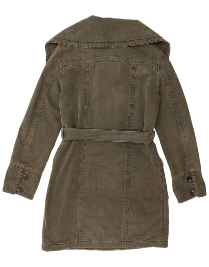 Marlboro Classics Damen-Windbreaker-Mantel, UK 12, mittelgrüne Baumwolle