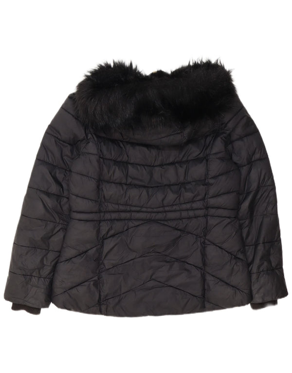 Barbour Wattierte Damenjacke mit Kapuze, UK 14, Größe L, Schwarz, Polyester
