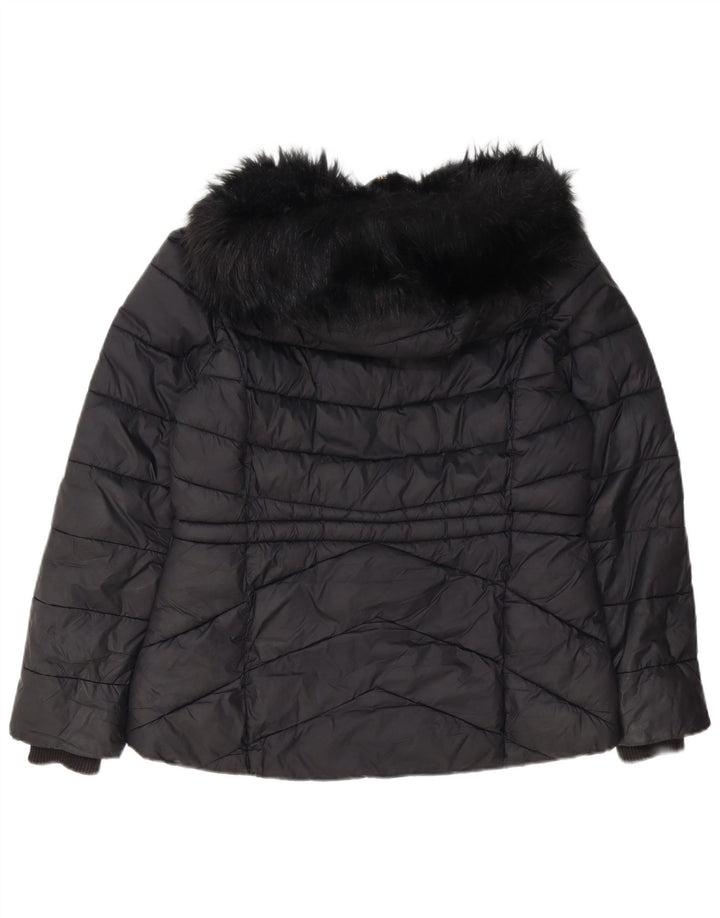 Barbour Wattierte Damenjacke mit Kapuze, UK 14, Größe L, Schwarz, Polyester