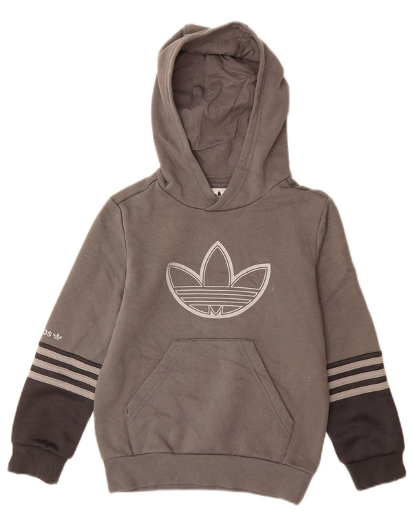 Adidas Jungen Graphic Hoodie Pullover 7–8 Jahre graue Baumwolle