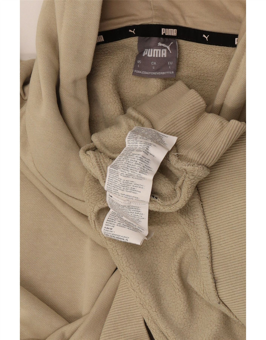 Puma Herren Kapuzenpullover, groß, beige Baumwolle