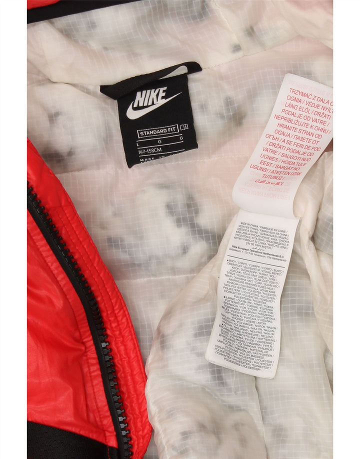 NIKE Jungen-Jacke mit Standard-Passform, gepolstert, 13–14 Jahre, Größe L, Rot, Farbblock