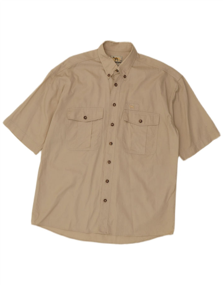 Camel Active Herren-Kurzarmhemd aus Baumwolle in Mittelbeige