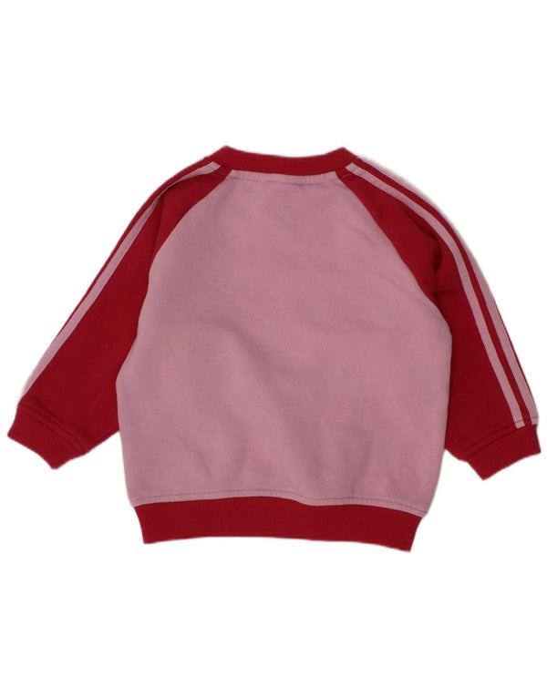Adidas Baby-Mädchen-Sweatshirt mit Grafik, 9–12 Monate, rosa, Farbblock