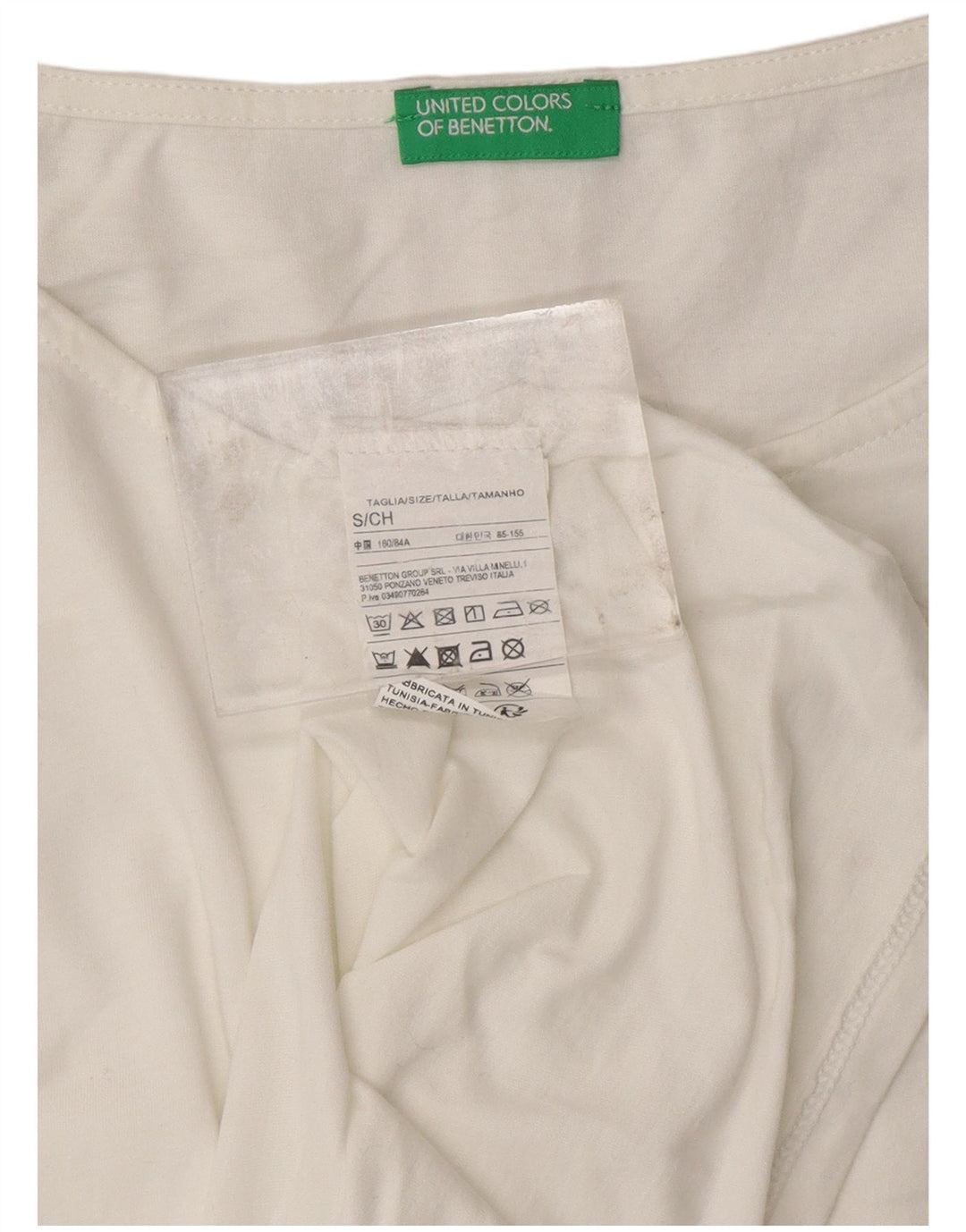 BENETTON Womens Vest Top UK 10 Small White Cotton Vintage Benetton and Second-Hand Benetton from Messina Hembry 