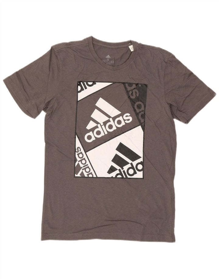 Adidas Herren Grafik T-Shirt Top Small Grau Baumwolle