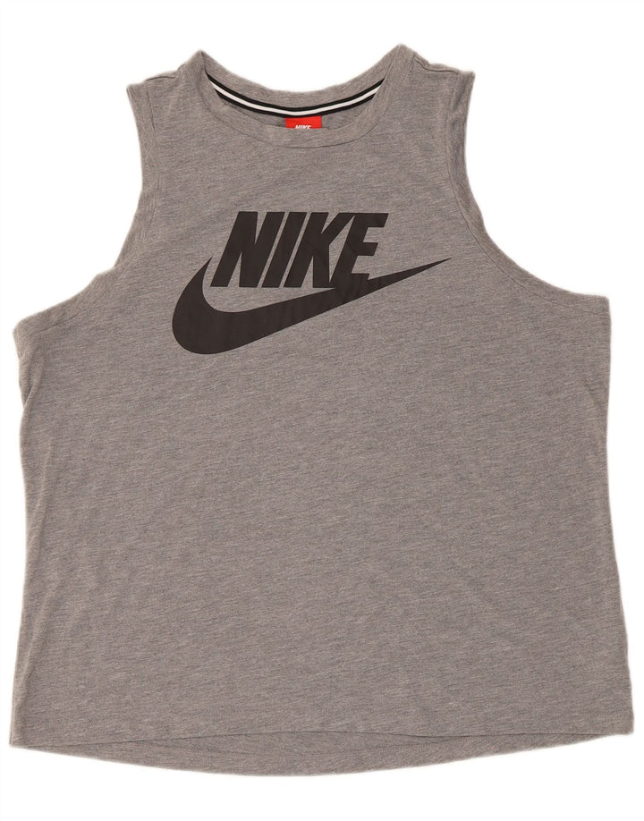 Nike Damen-Weste mit regulärer Passform und Grafik, UK 18, XL, Grau, Polyester