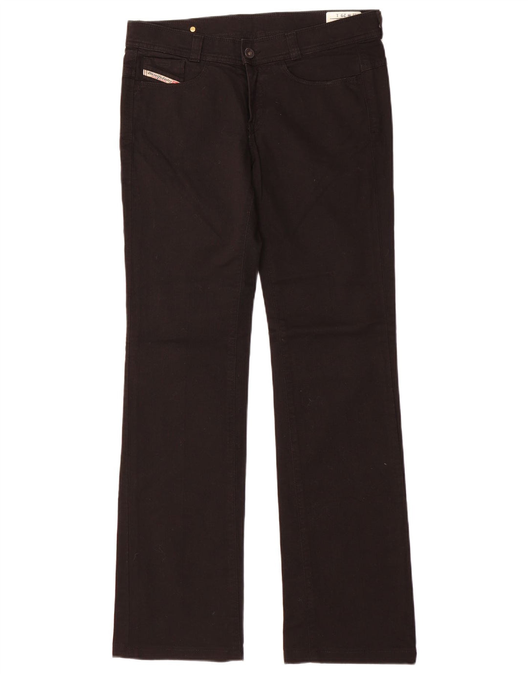 Diesel Damen Straight Jeans W29 L32 Schwarze Baumwolle