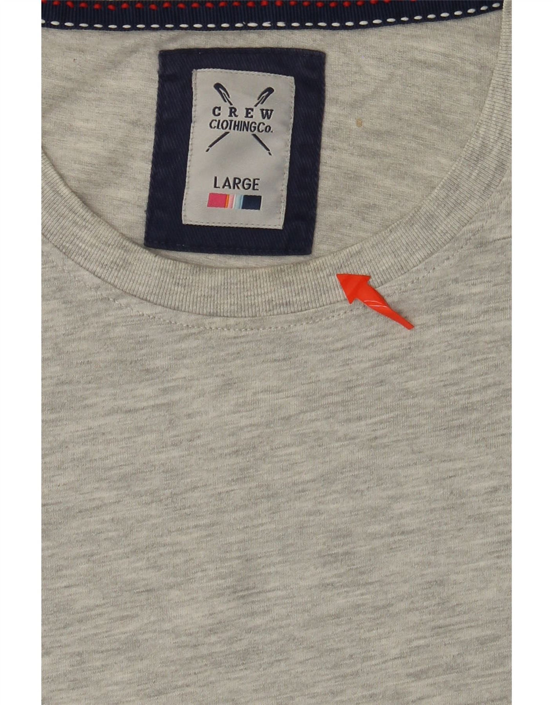 CREW CLOTHING Herren T-Shirt Top Large Grau Baumwolle