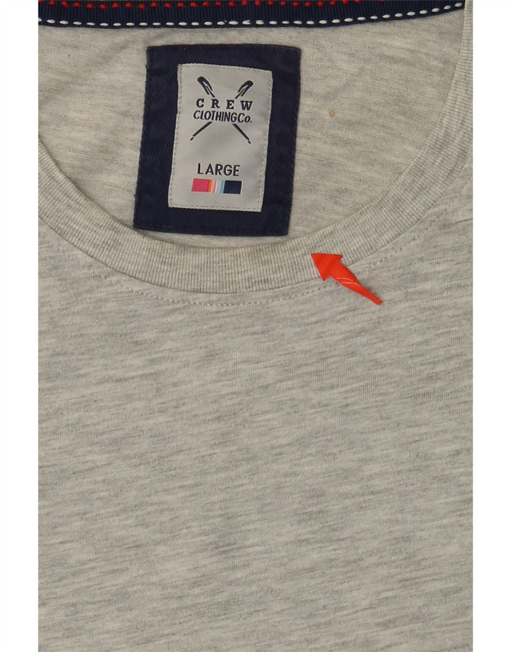 CREW CLOTHING Herren T-Shirt Top Large Grau Baumwolle
