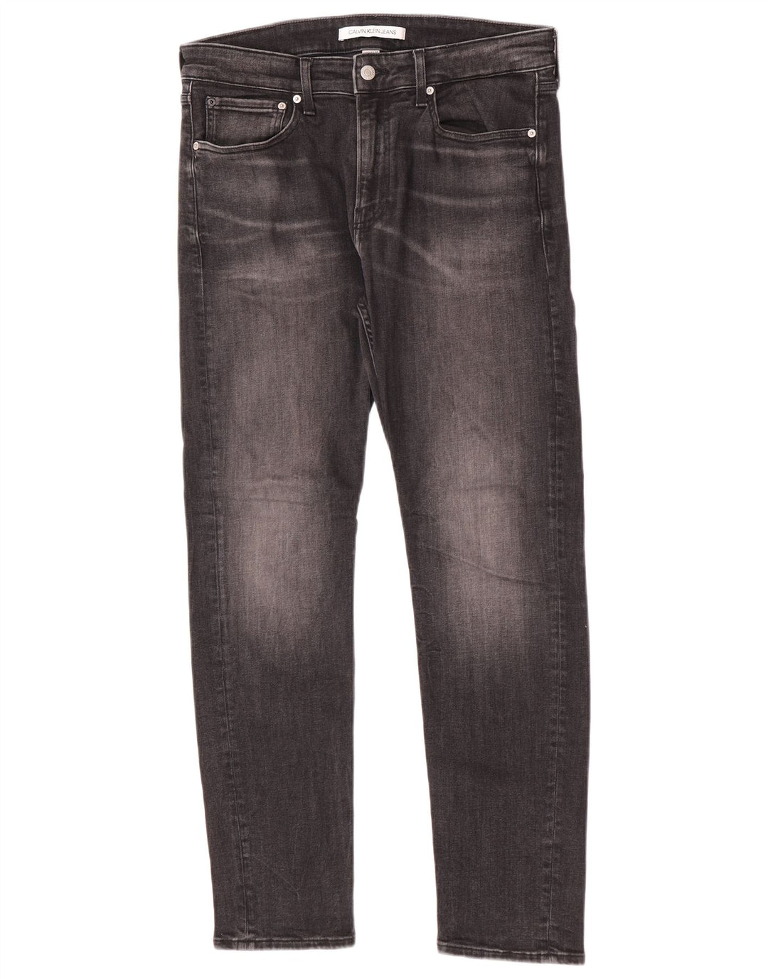 Calvin Klein Herren Slim Jeans W32 L30 Graue Baumwolle