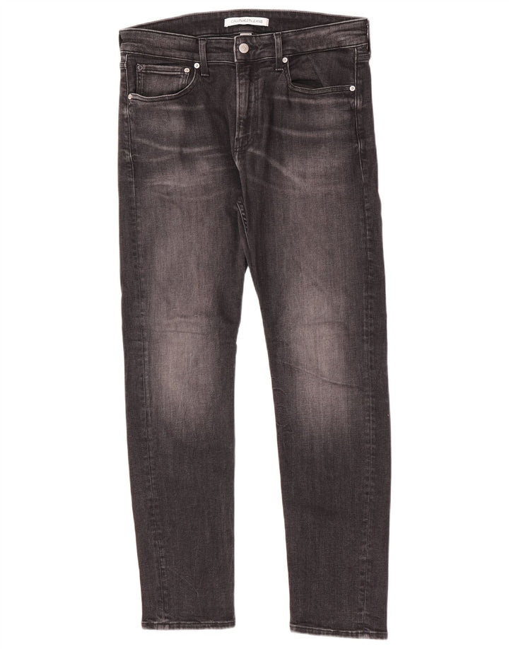 Calvin Klein Herren Slim Jeans W32 L30 Graue Baumwolle