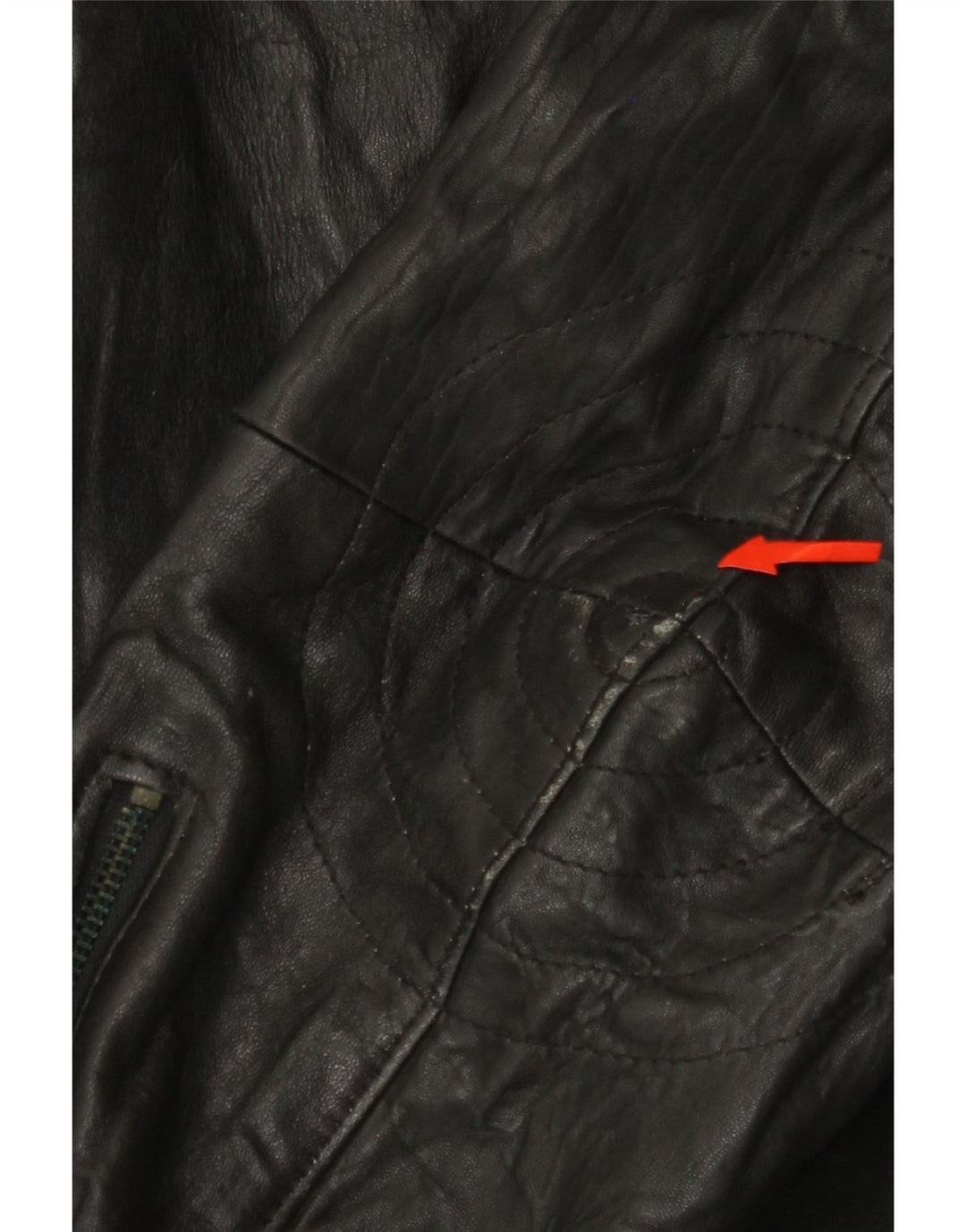 MISS JOY Damen Leder-Bikerjacke IT 42 Mittelschwarzes Leder