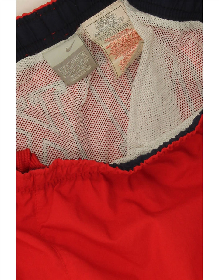 NIKE Mens Graphic Sport Shorts Medium  Red Polyester Vintage Nike and Second-Hand Nike from Messina Hembry 