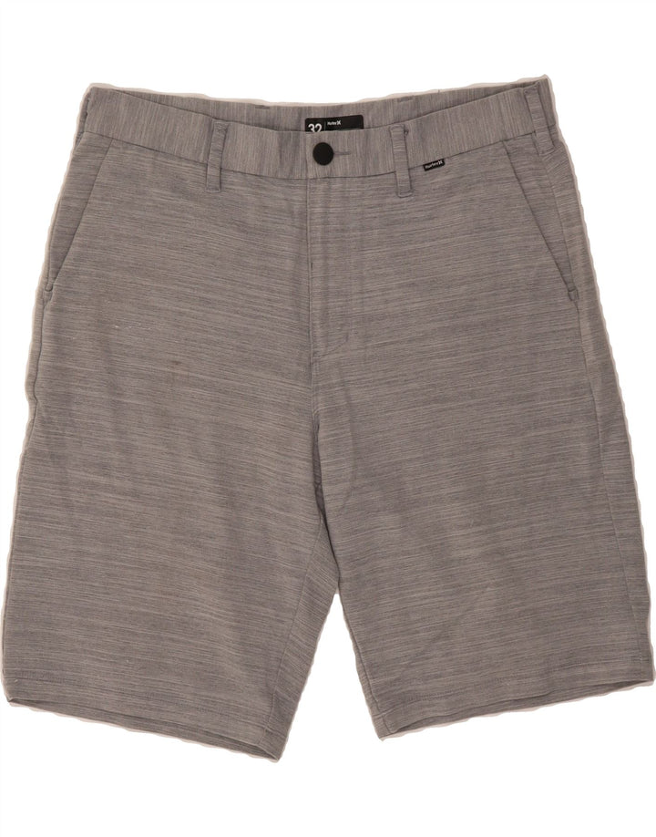 HURLEY Mens Chino Shorts W32 Medium Grey Pinstripe Polyester Vintage Hurley and Second-Hand Hurley from Messina Hembry 
