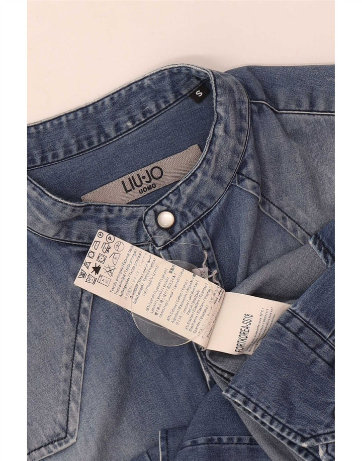 Liu Jo Herren-Hemd, klein, blau, Lyocell