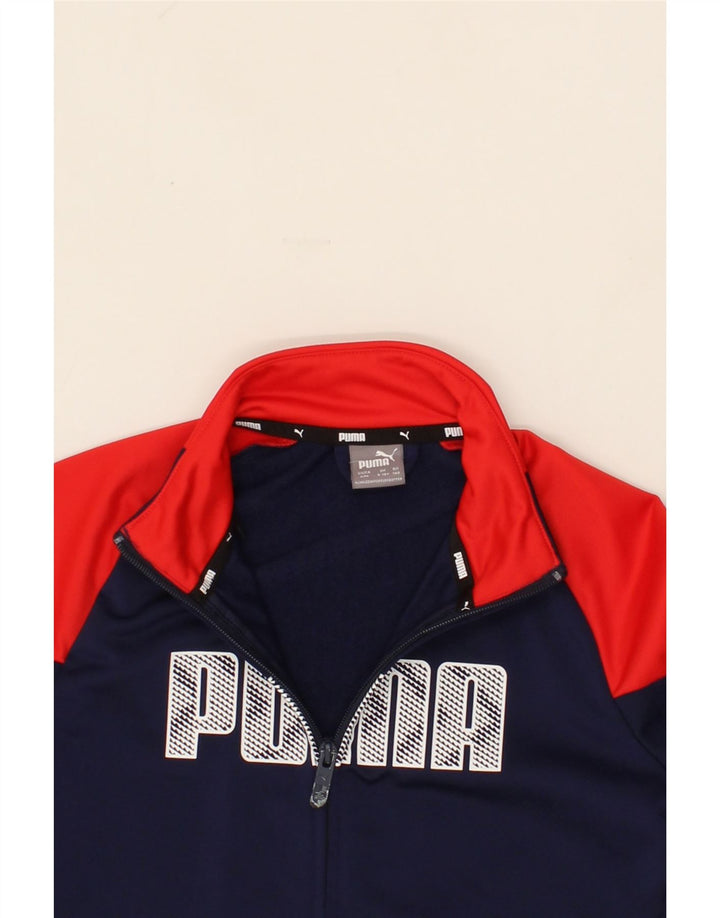 PUMA Boys Graphic Tracksuit Top Jacket 9-10 Years Medium  Navy Blue Vintage Puma and Second-Hand Puma from Messina Hembry 