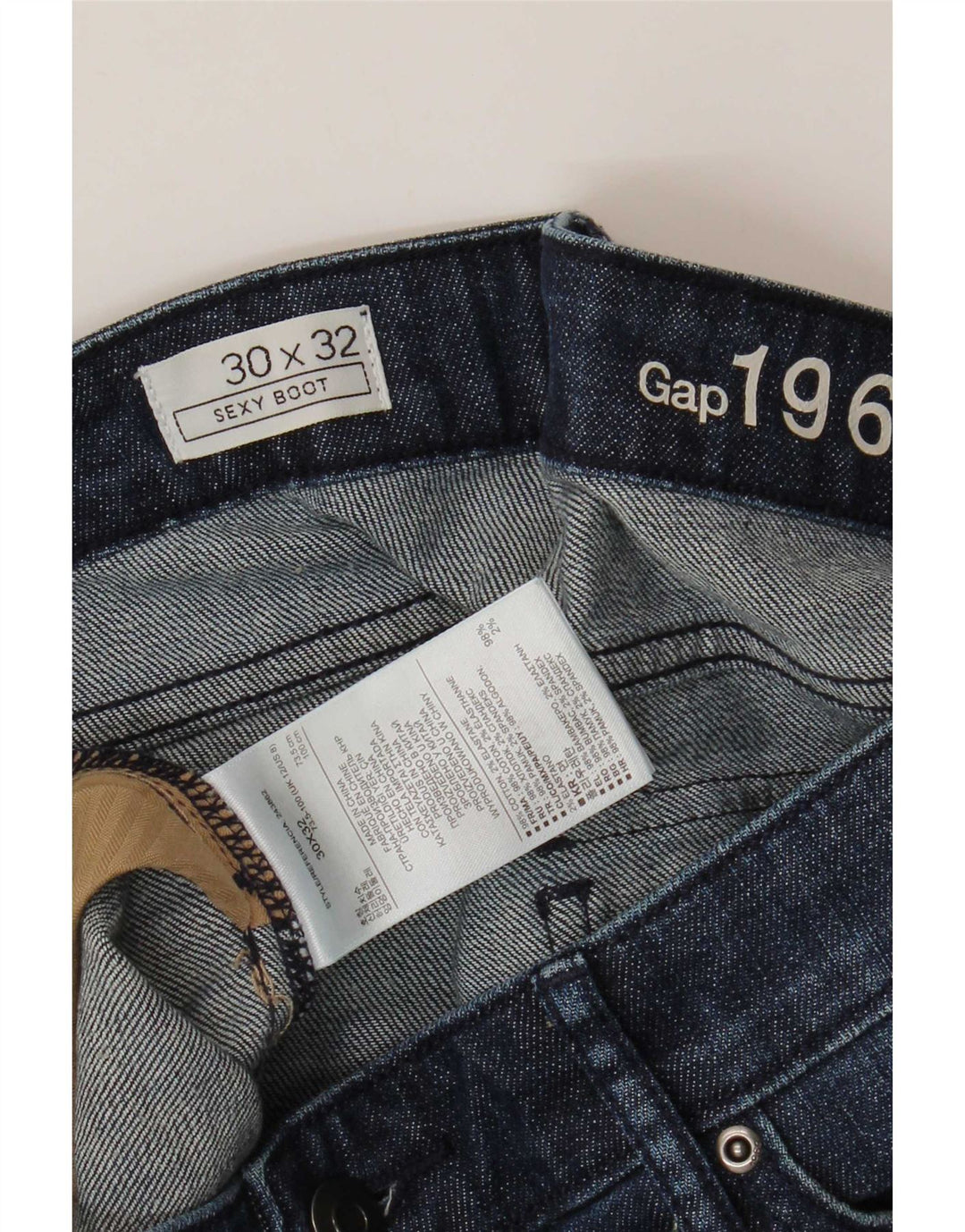 Gap Damen Bootcut-Jeans W30 L32 Blaue Baumwolle