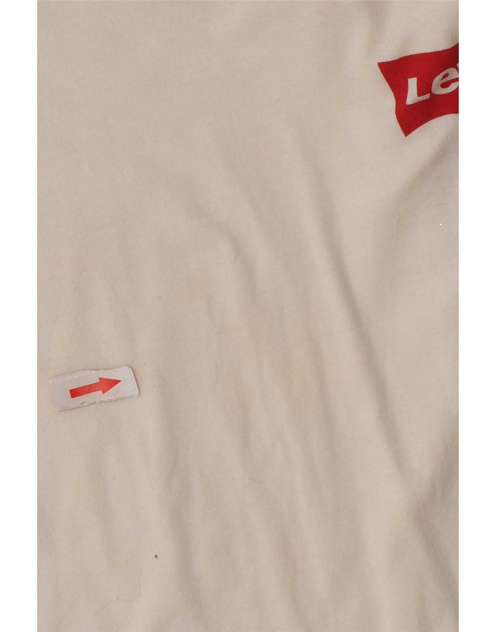 Levi's Damen T-Shirt Top UK 16 Large Weiße Baumwolle