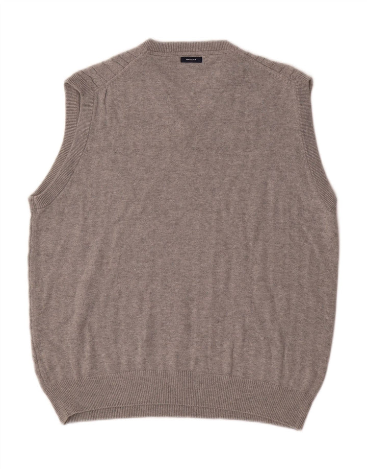 Nautica Herren-Weste-Tanktop aus mittelgrauer Baumwolle