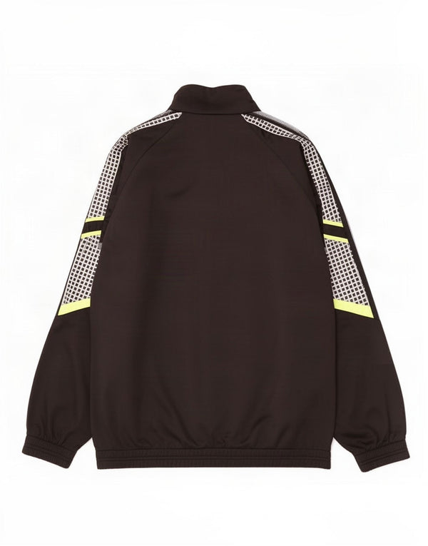 Diadora Herren-Trainingsanzug-Top-Jacke, UK 46 2XL, schwarzes Colourblock-Polyester