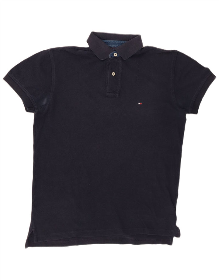 TOMMY HILFIGER Herren Poloshirt Small Marineblau Baumwolle