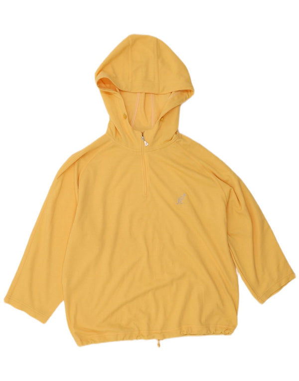 AUSTRALIAN L'ALPINA Womens Zip Neck Hoodie Jumper IT 48 XL Yellow Cotton