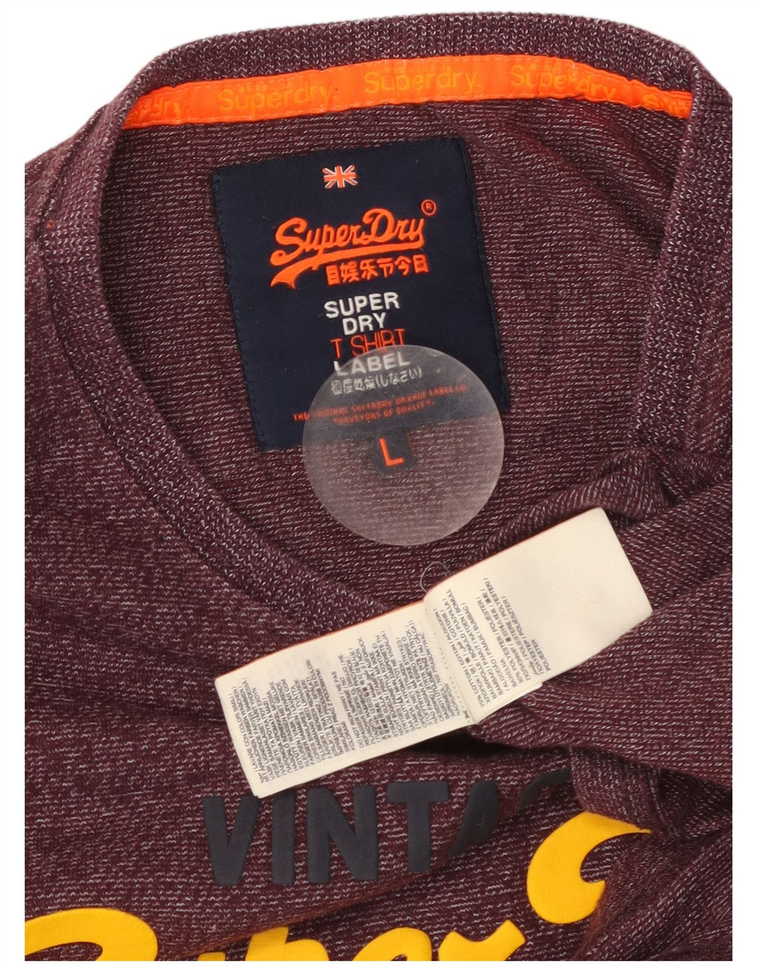 SUPERDRY Herren Grafik-T-Shirt-Oberteil, groß, Burgunderrot, Nadelstreifen-Baumwolle