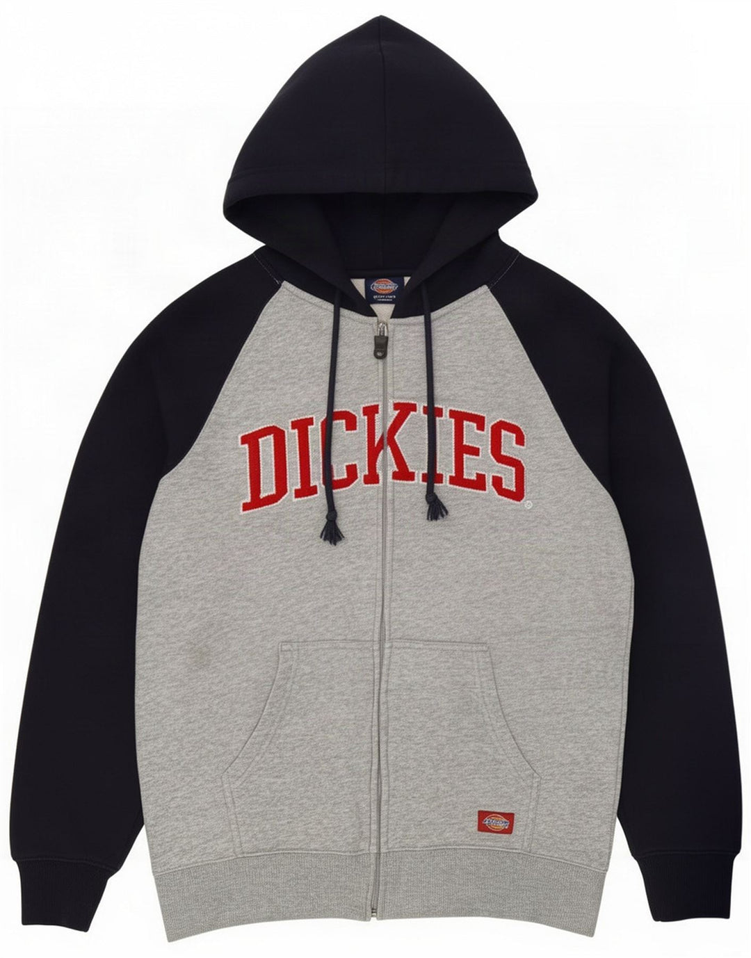 Dickies Herren-Kapuzenpullover mit Reißverschluss, Mittelgrau, Farbblock