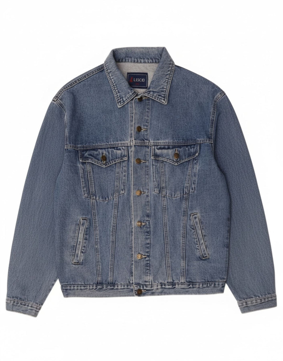 Vintage Herren Jeansjacke UK 44 2XL Blaue Baumwolle