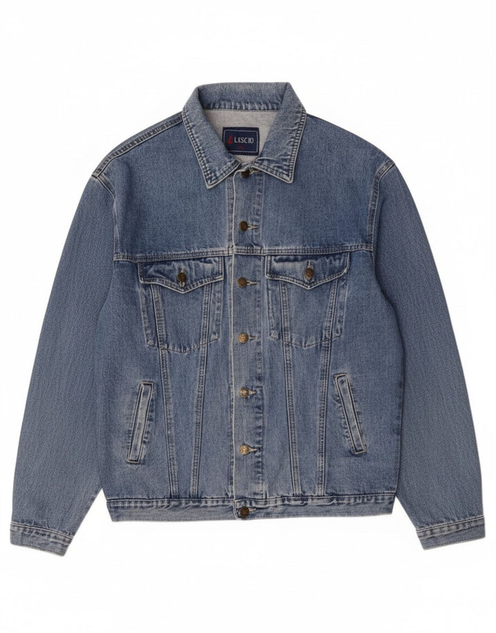 Vintage Herren Jeansjacke UK 44 2XL Blaue Baumwolle