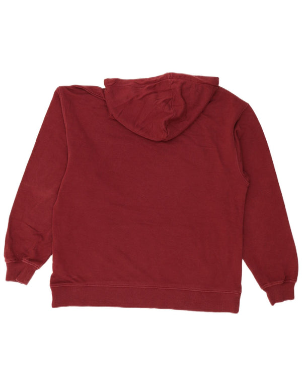 Lipsy Womens Los Angeles Graphic Hoodie Jumper UK 16 Large Burgundy Cotton