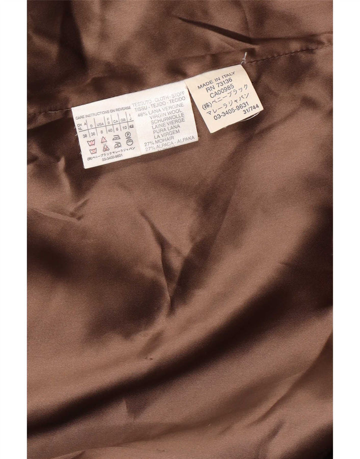 Marella Damen Übergroßer Mantel UK 10 Small Braune Schurwolle