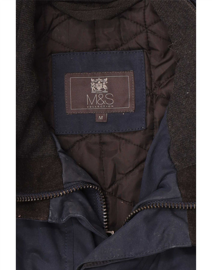 Marks & Spencer Herren-Windbreaker-Mantel UK 38 Mittelmarineblaue Baumwolle