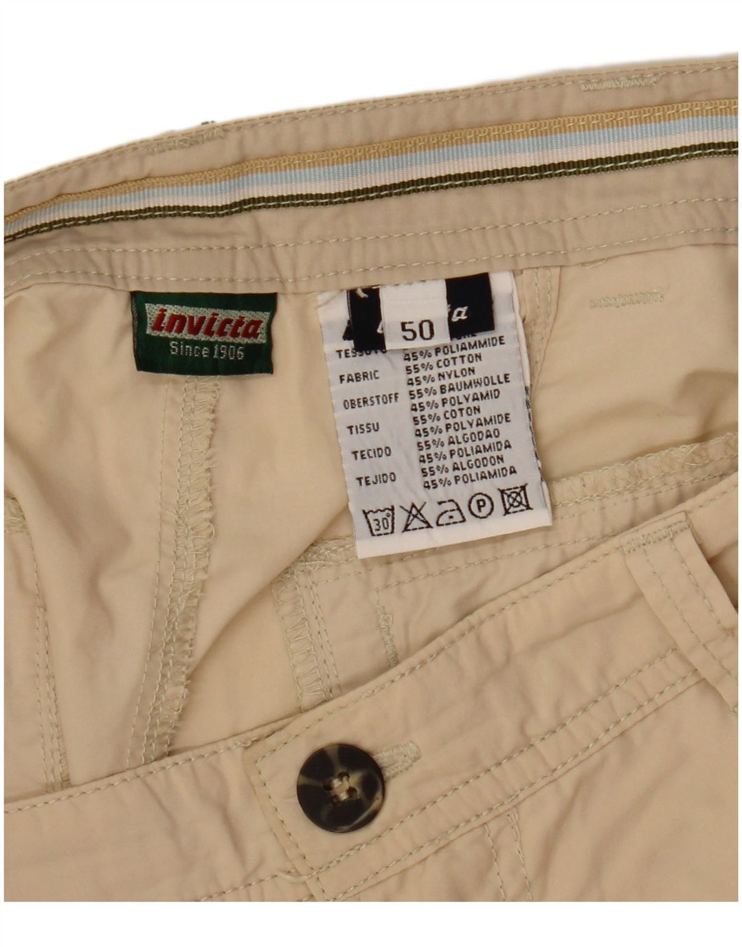 Invicta Herren Chinoshorts IT 50 Large W32 Beige Baumwolle